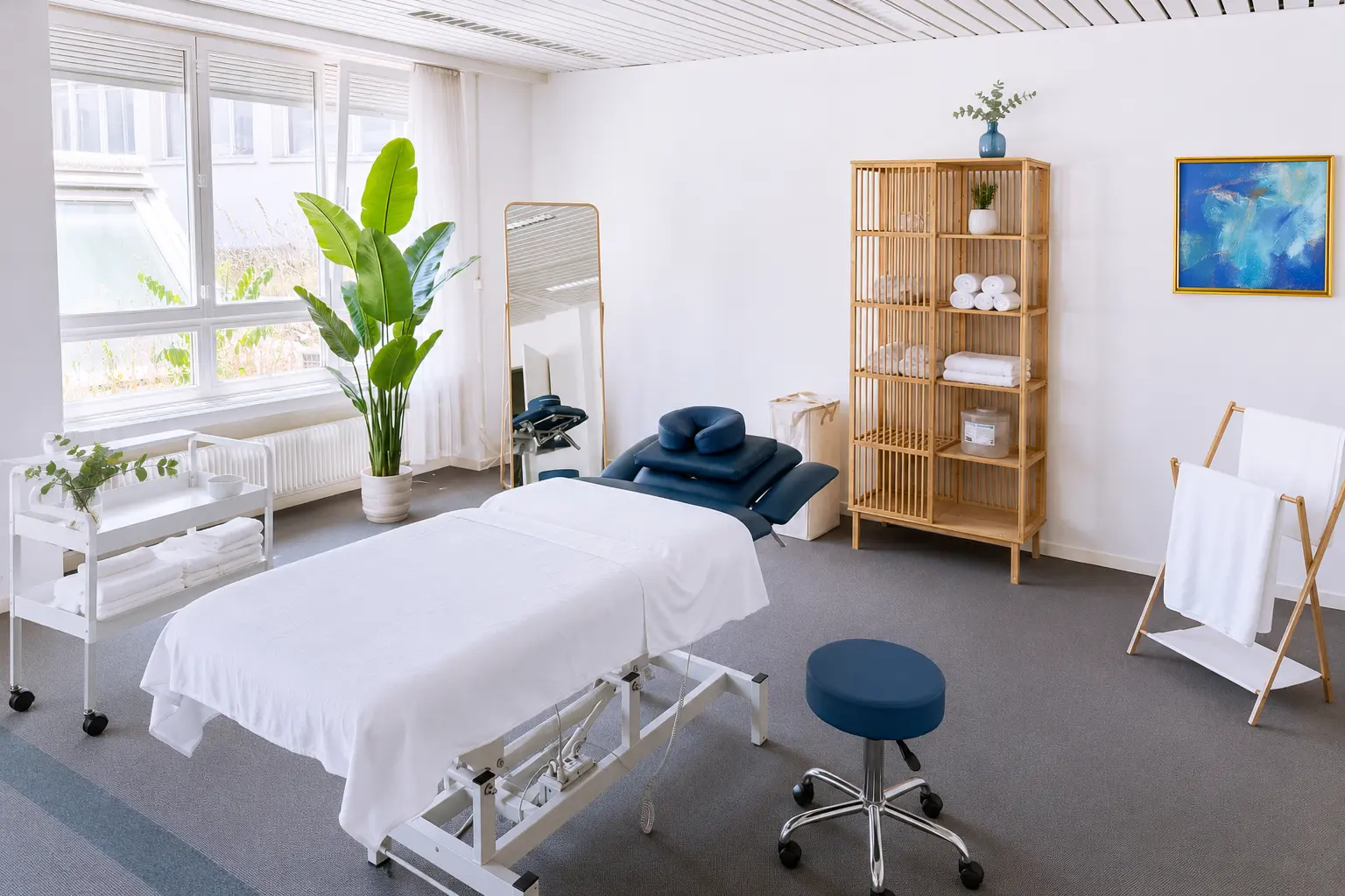 Heller Empfangsbereich im Massage Zentrum bei Kloten